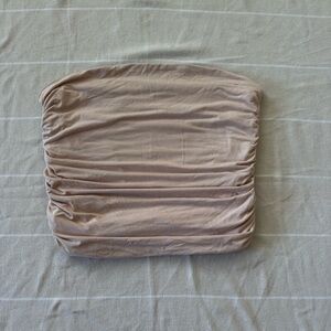 Cream/Tan Ruched Tube Top